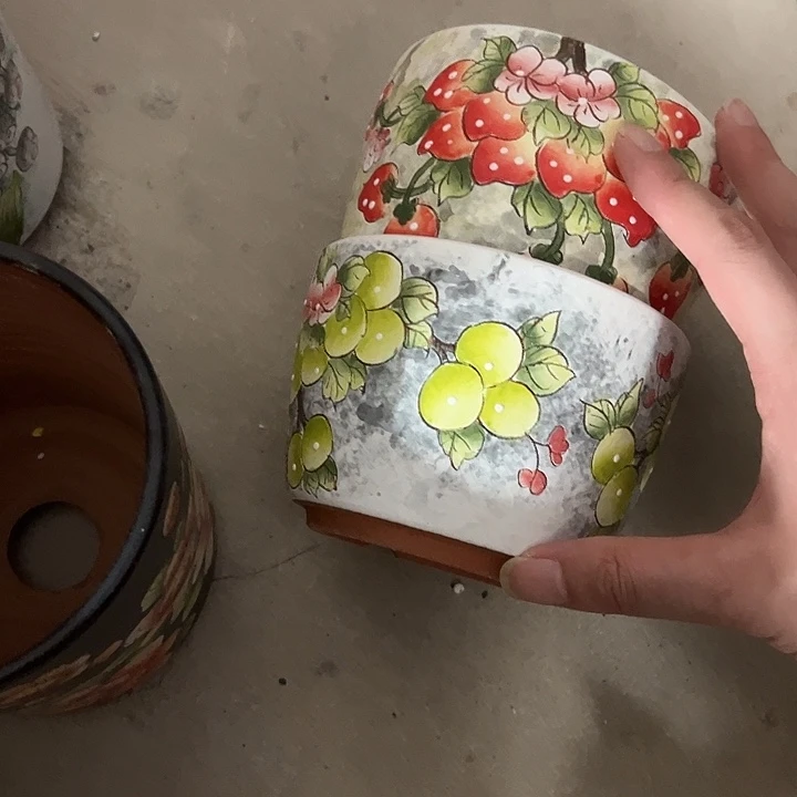 ****伱景德镇手绘花盆满38包邮偏远地区除外