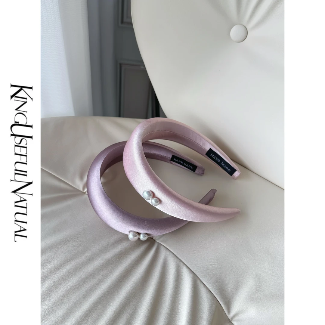 KUN【夜樱甜梦】 美的具像化 高颅顶法式珍珠缎面发箍