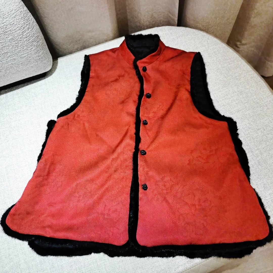 奢品新中式富贵骄人双面穿马甲