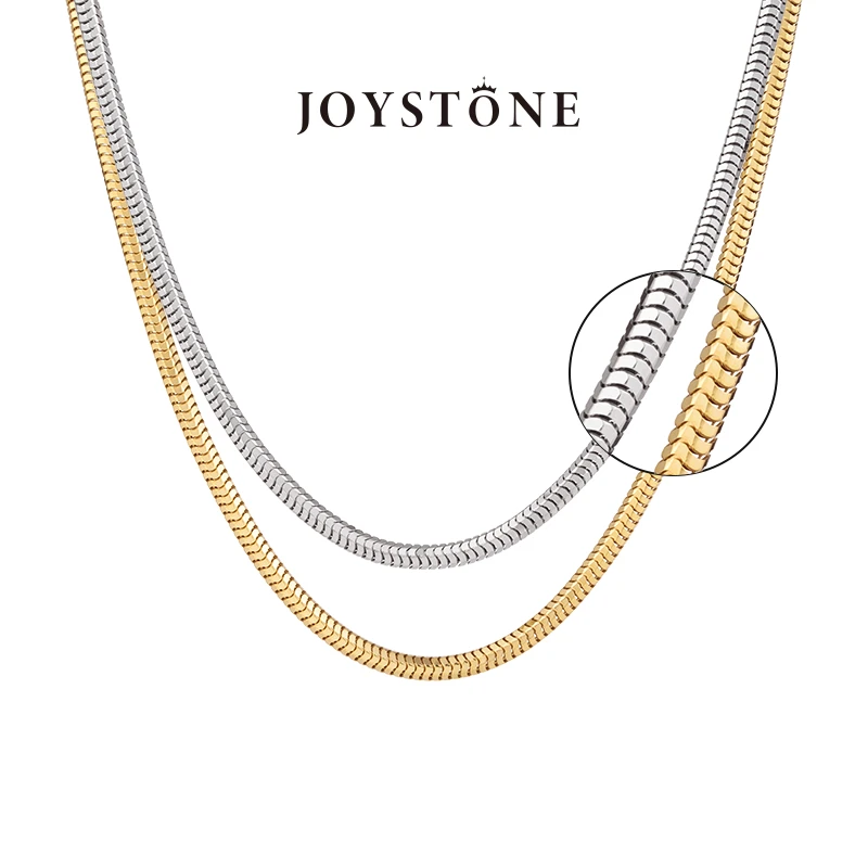 链子925银 JOYSTONE意大利八面圆形蛇骨链女 气质百搭锁骨链素链