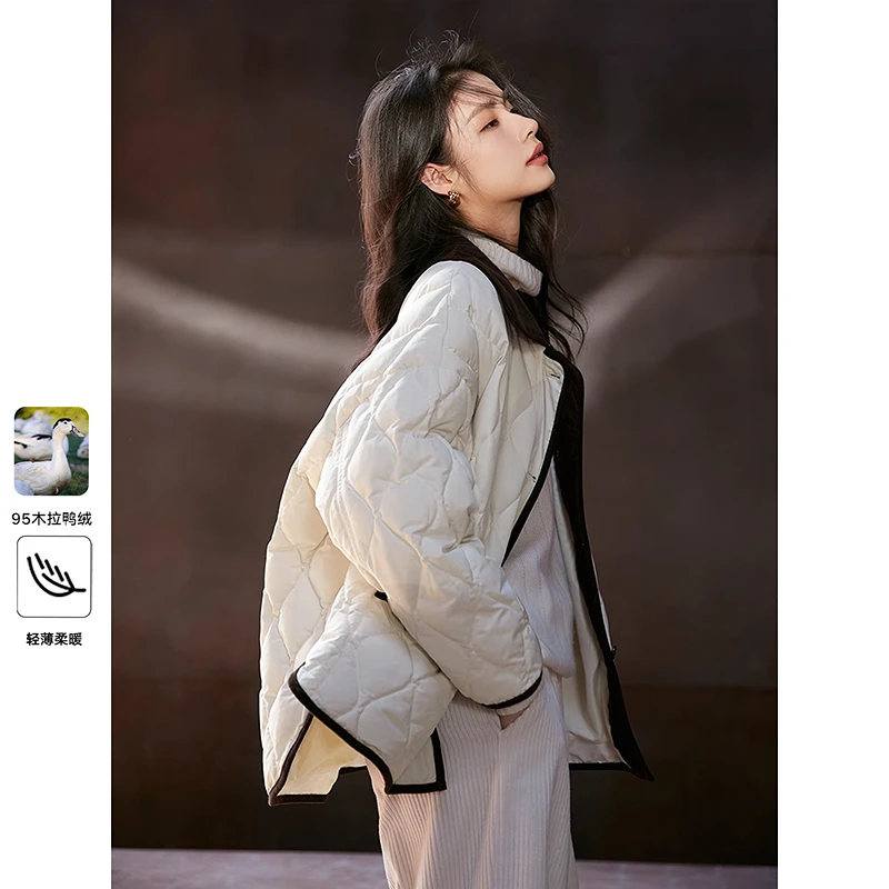 棉仓【初棉】-秋冬菱格羽绒服346615020