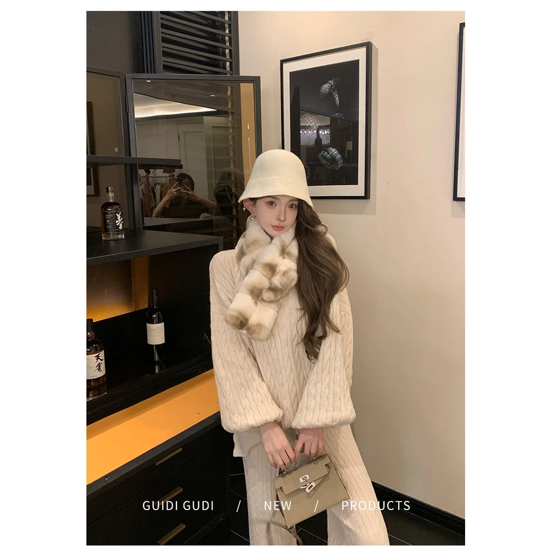 GUIDI GUDI【一缕思愁】高级感轻奢休闲风两件套套装/黄加蓝