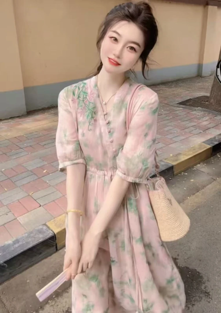 『印花设计Y』设计显瘦百搭时尚连衣裙30552