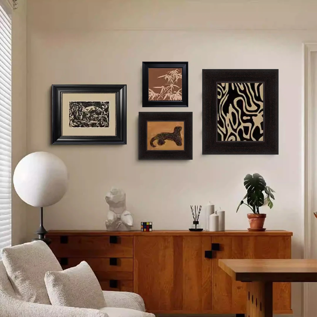 法式小众艺术客厅沙发背景墙组合挂画卧室高级感设计师中古风壁画