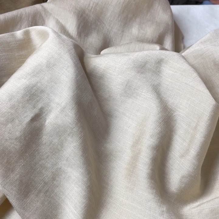 杏色棉麻3.5米。