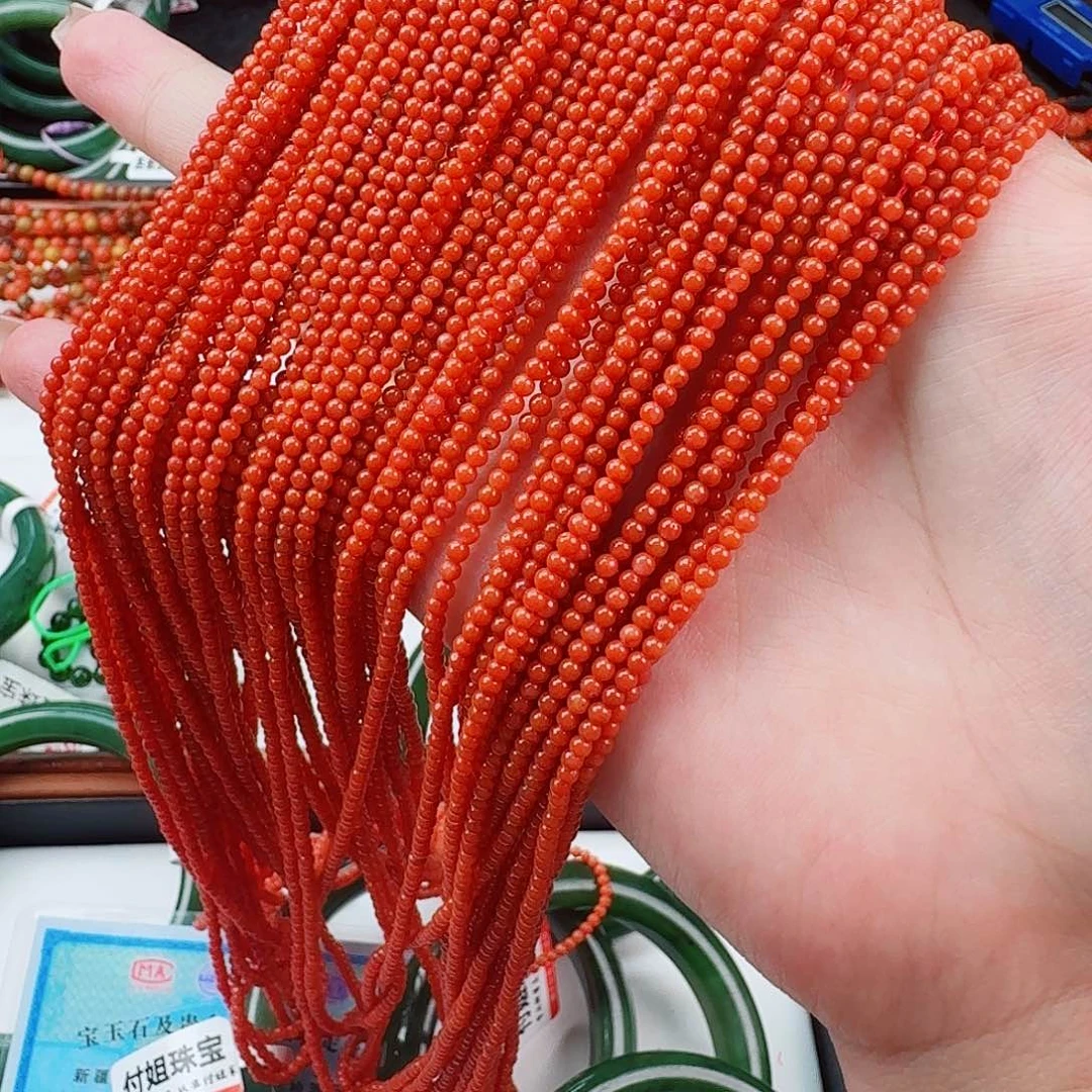 南红玛瑙吊坠绳小米珠卡2毫米一根70厘米未镶嵌