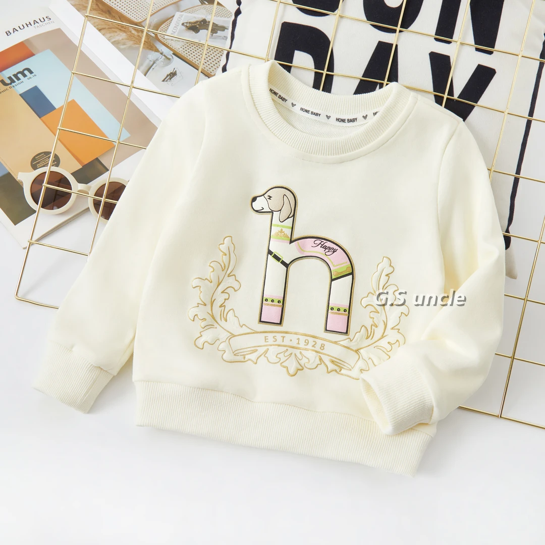 【彩虹方糖】H25028女童春款时尚优雅卫衣韩版百搭洋气上衣长袖圆领