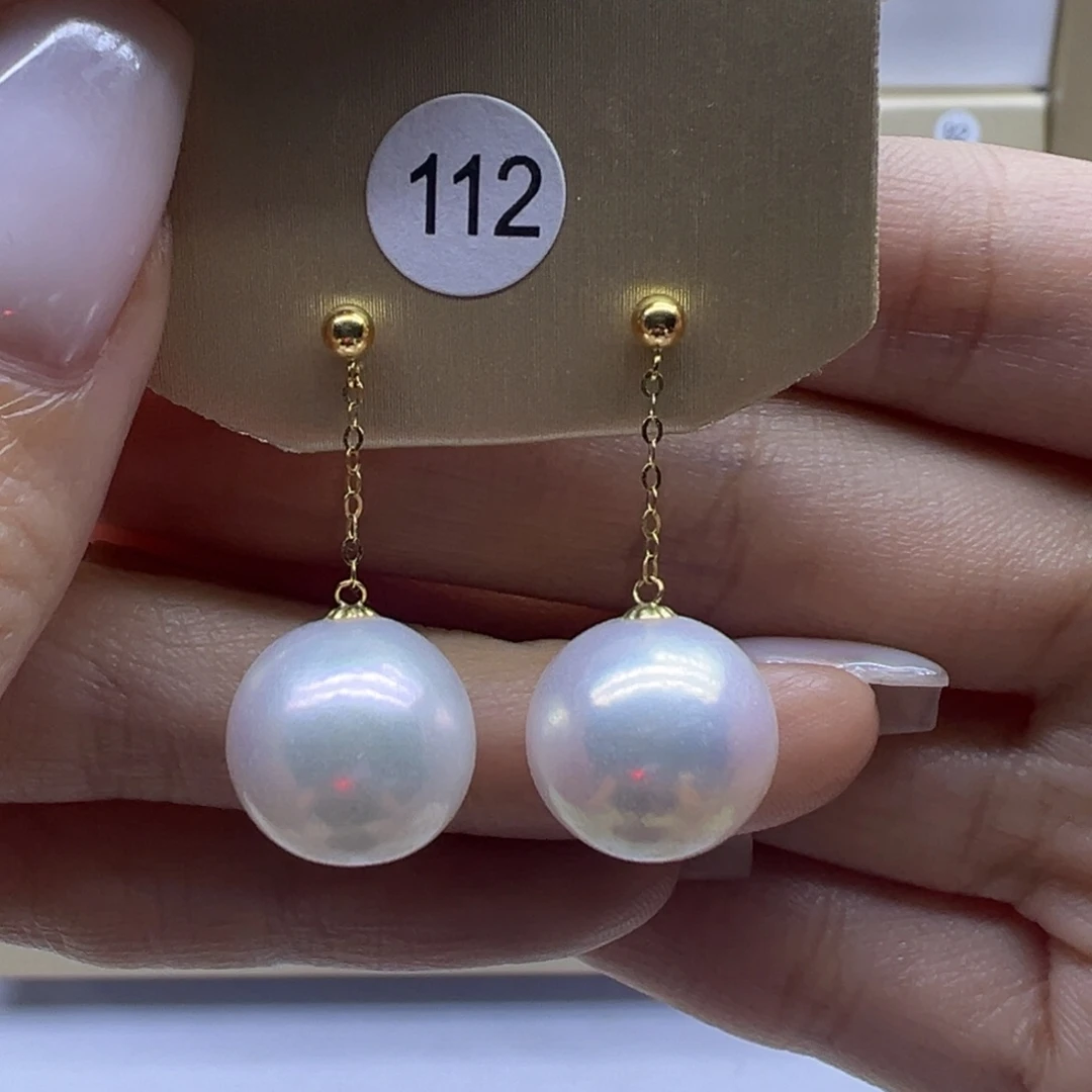 18K金镶嵌淡水珍珠耳饰