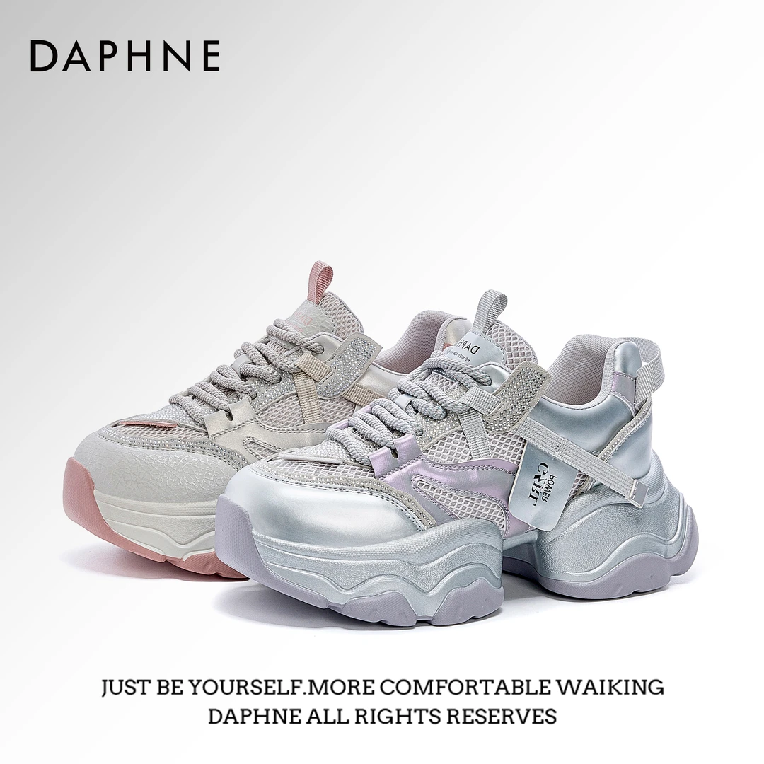 达芙妮厚底复古老爹鞋2025春季新款爆款增高百搭网红休闲运动鞋SS