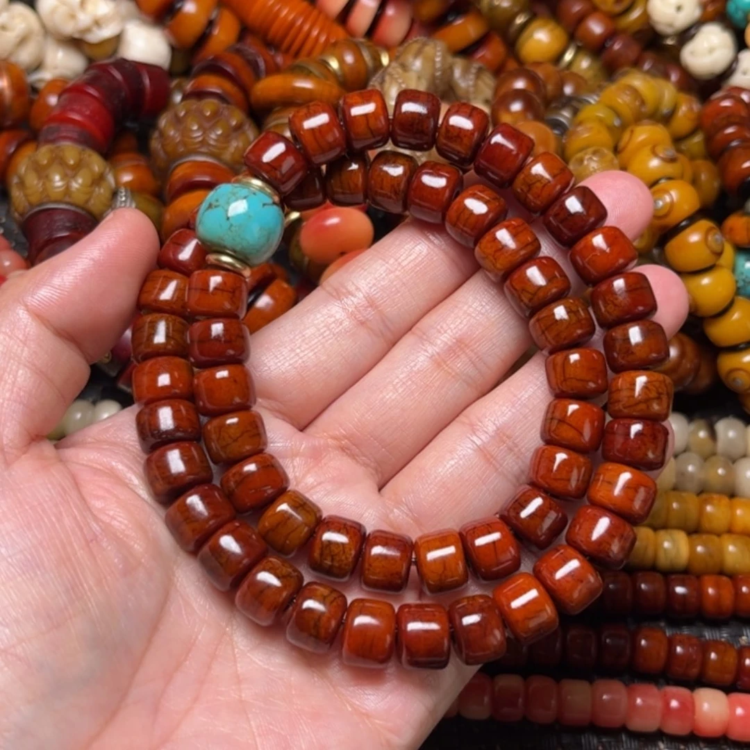 【闪购商品】牛骨手串/手链牛骨红双圈10×8×54颗