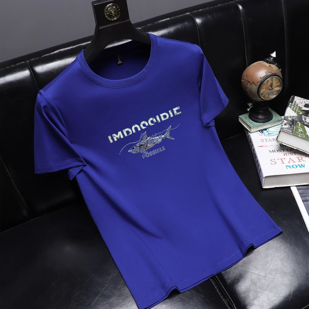 欧货潮牌高端男装纯棉不起球宽松显瘦短袖T恤老公痞帅男友上衣潮