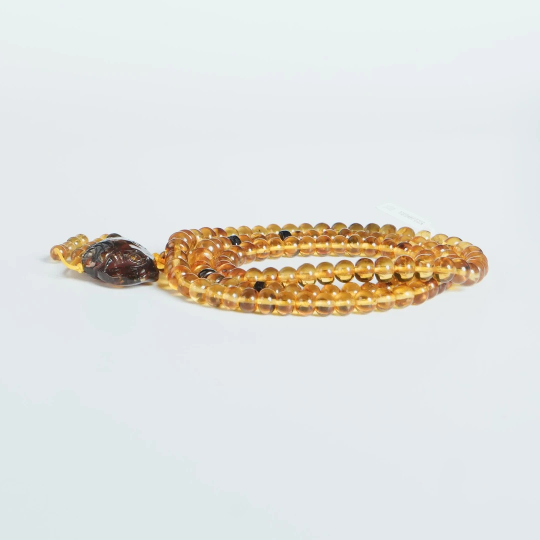 DY-M6046 抚顺琥珀象神项链 17.81g