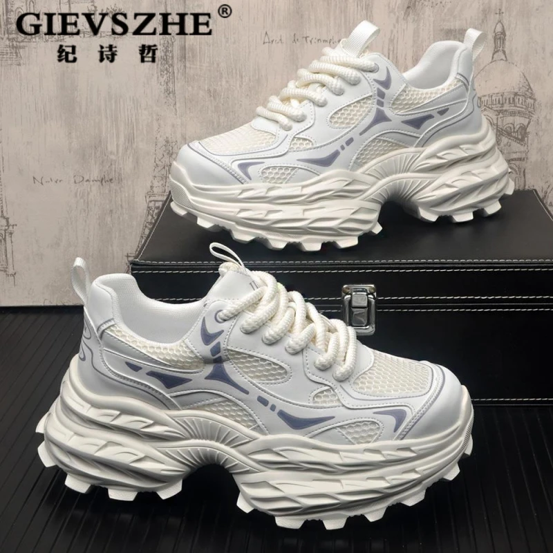 纪诗哲夏季新款时尚百搭运动休闲鞋厚底增高夏季女士网面厚底老爹
