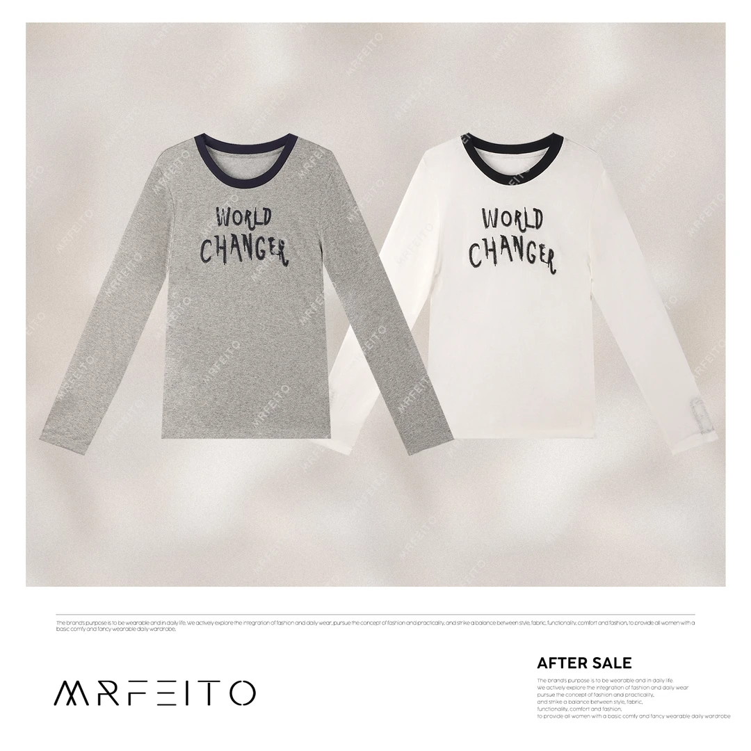 2025春季圆领拼色字母女士上衣H92SY02C30949