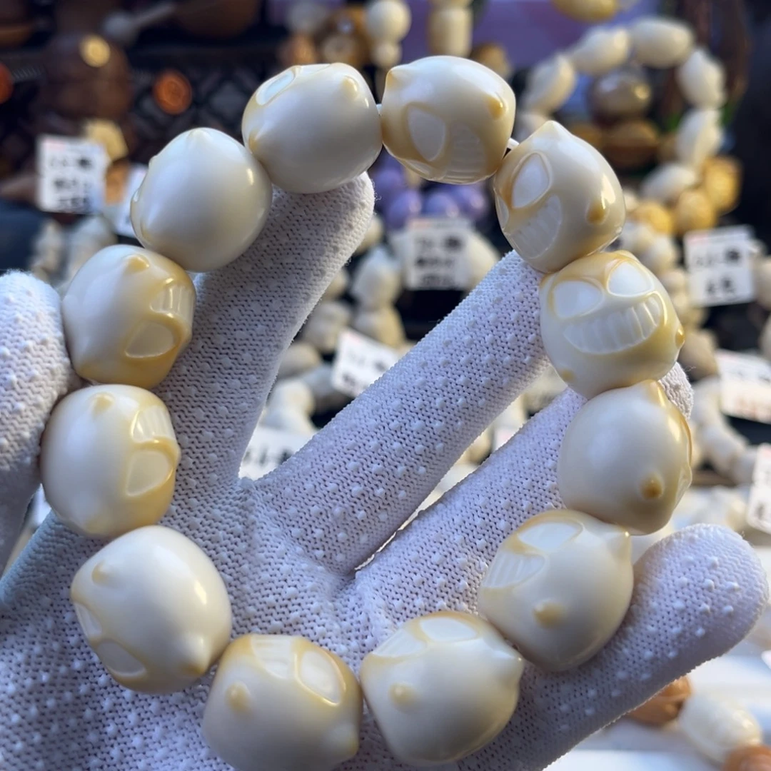 手串菩提根/象牙果-烤色小怪兽