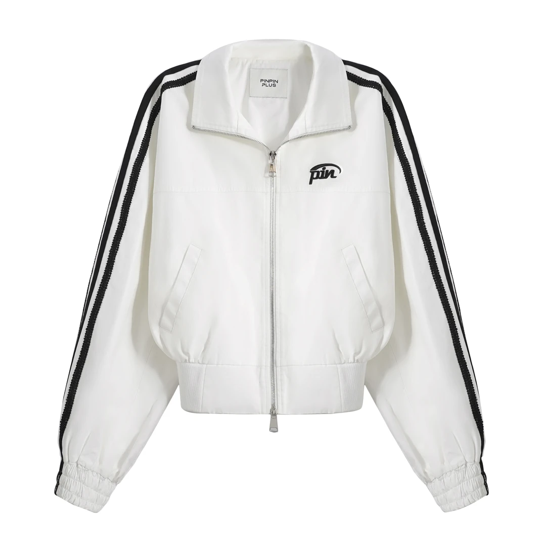 「PINPINPLUS」「PP+」撞色条纹夹克外套3C60181FP