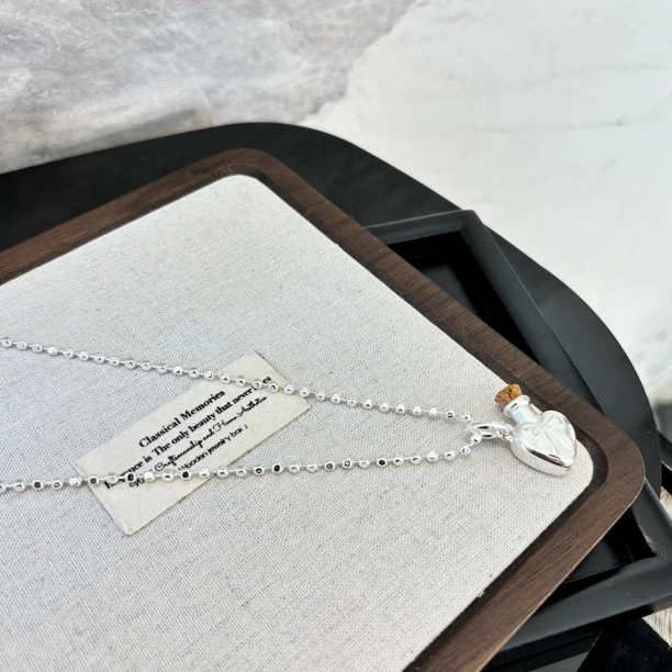 铜合金项链 爱心蝴蝶结瓶子项链XL2662