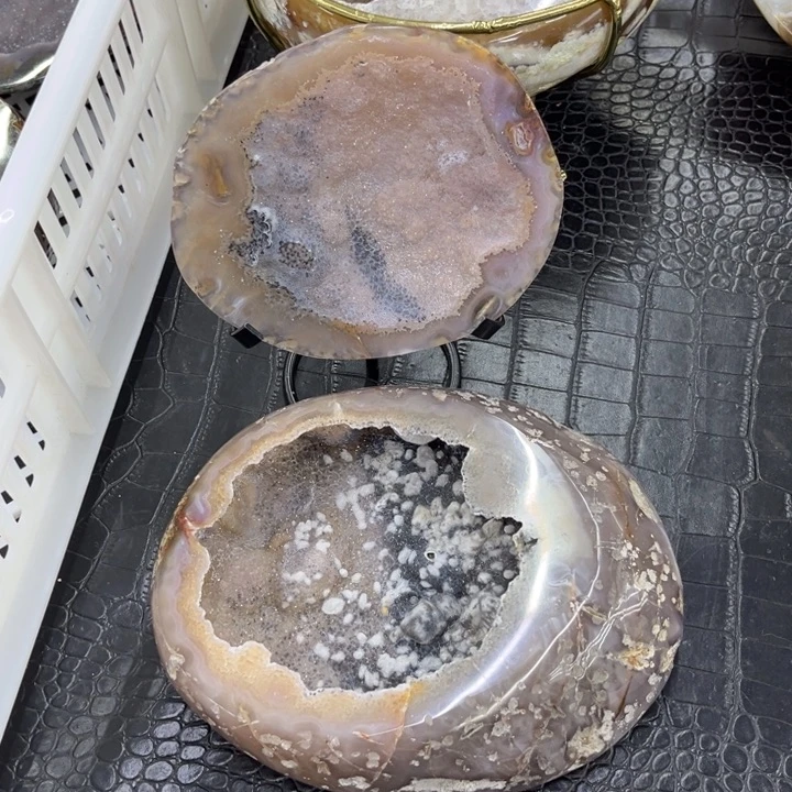 未镶嵌珠宝半成品水晶高货粉软奇石盆