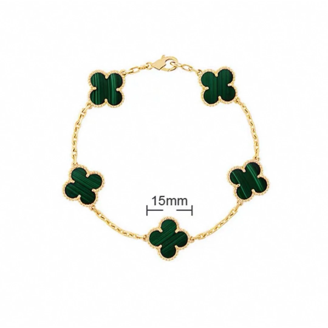 精工CNC 绿色四叶草手链设计轻奢气质 8000