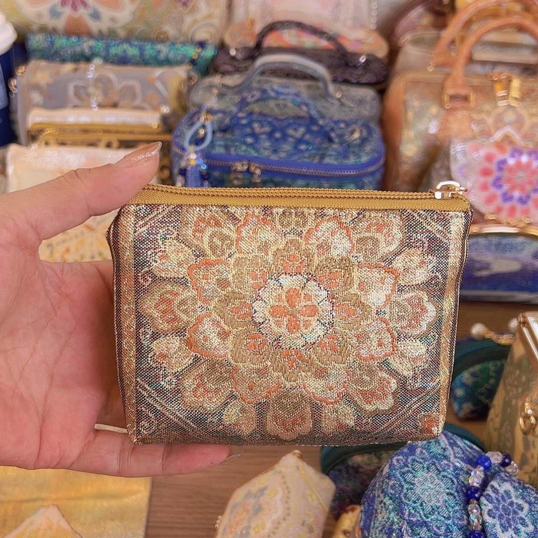 蚕丝宝相花零钱包