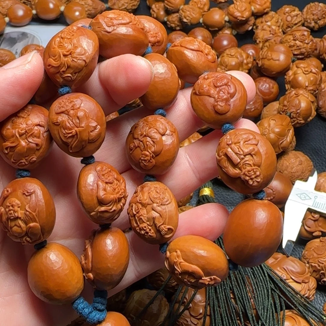 ****…手串/手链橄榄核浮雕罗汉挂脖