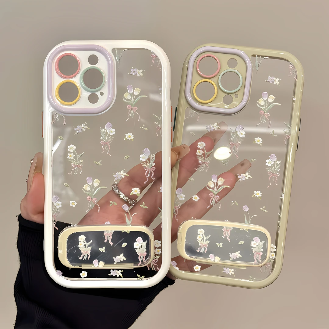 适用苹果16promax手机壳iPhone15奶油壳郁金香花束华为mate70小众