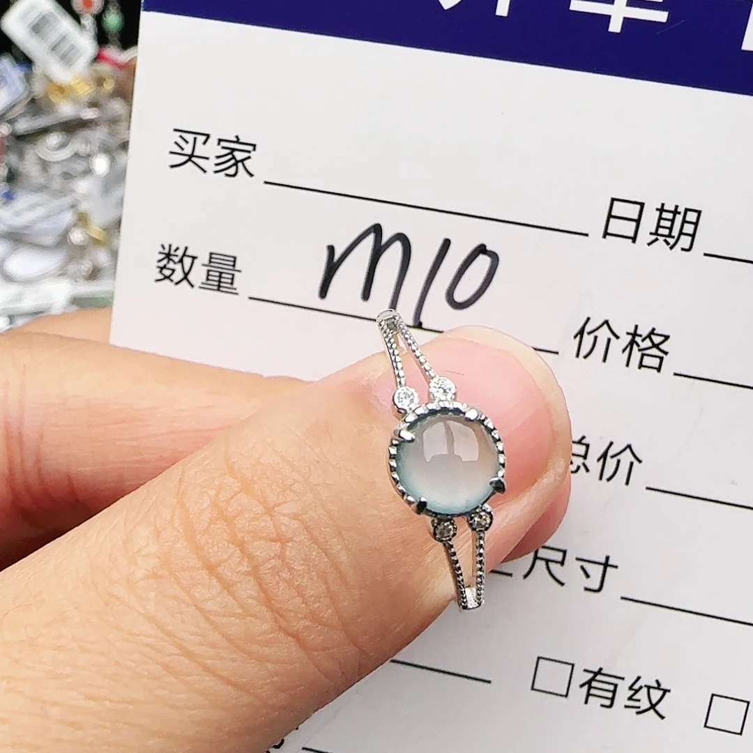 银S925镶嵌戒指翡翠戒指