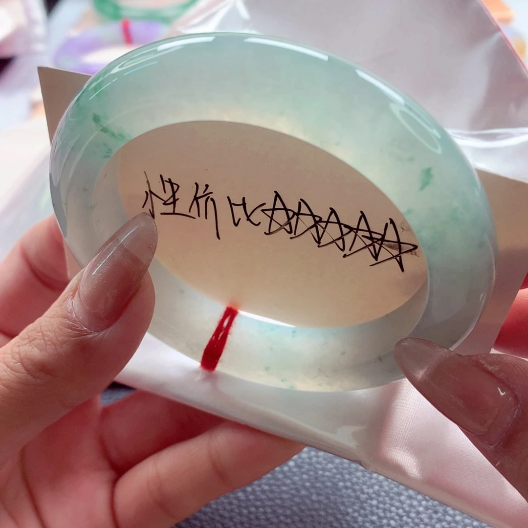 翡翠未镶嵌手镯师妹60.4轮胎小冰透光清爽