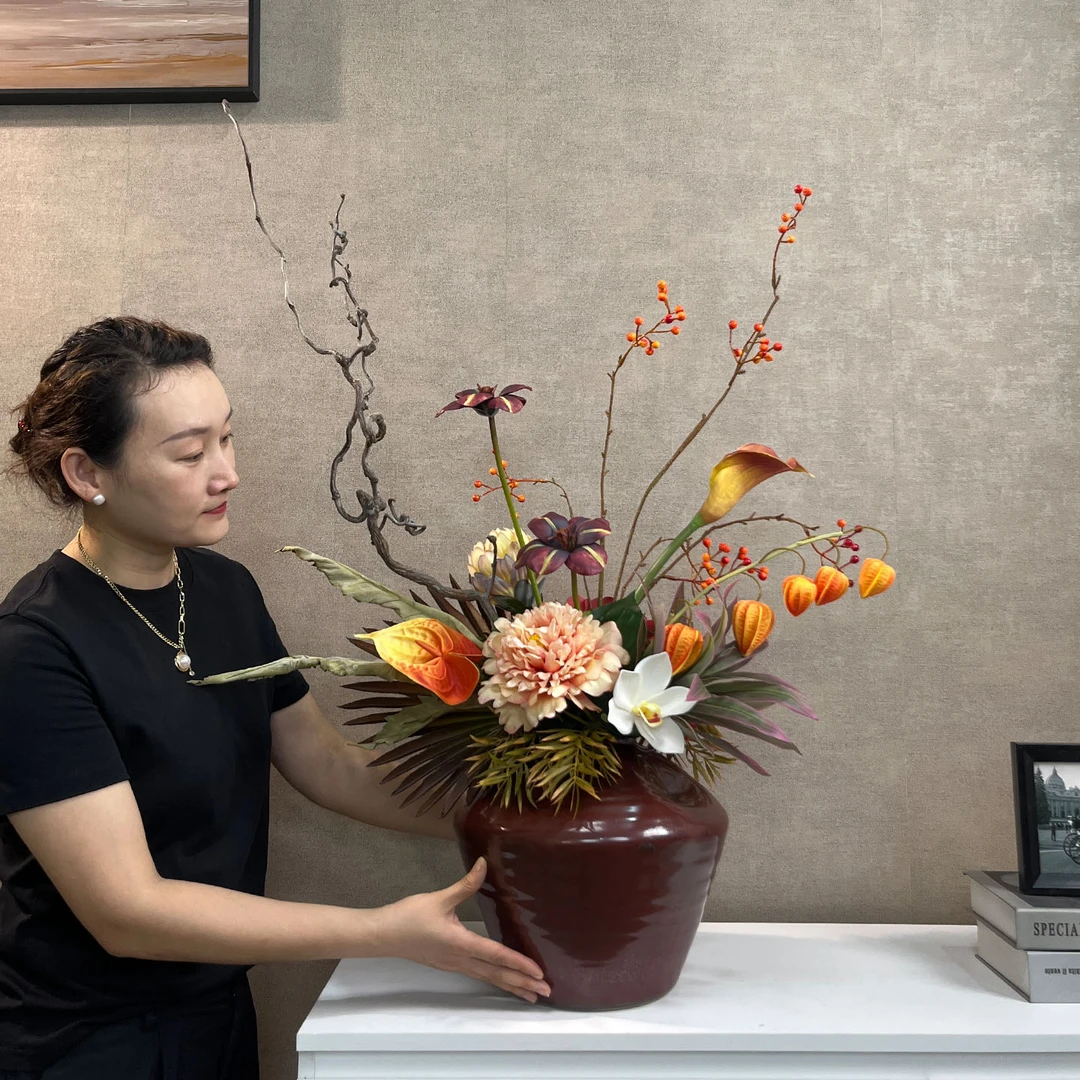 素年款新中式桌面花艺摆件适合客厅摆放的花仿真花高级感逼真假花