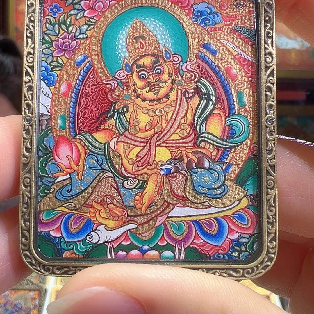 吊坠手绘唐卡黄财神