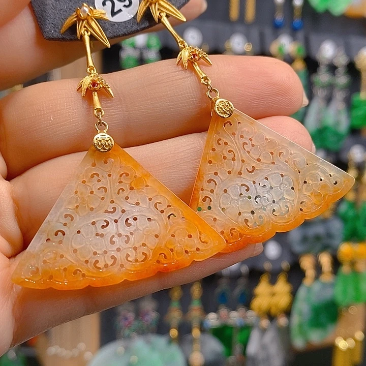 翡翠未镶嵌耳饰翡翠