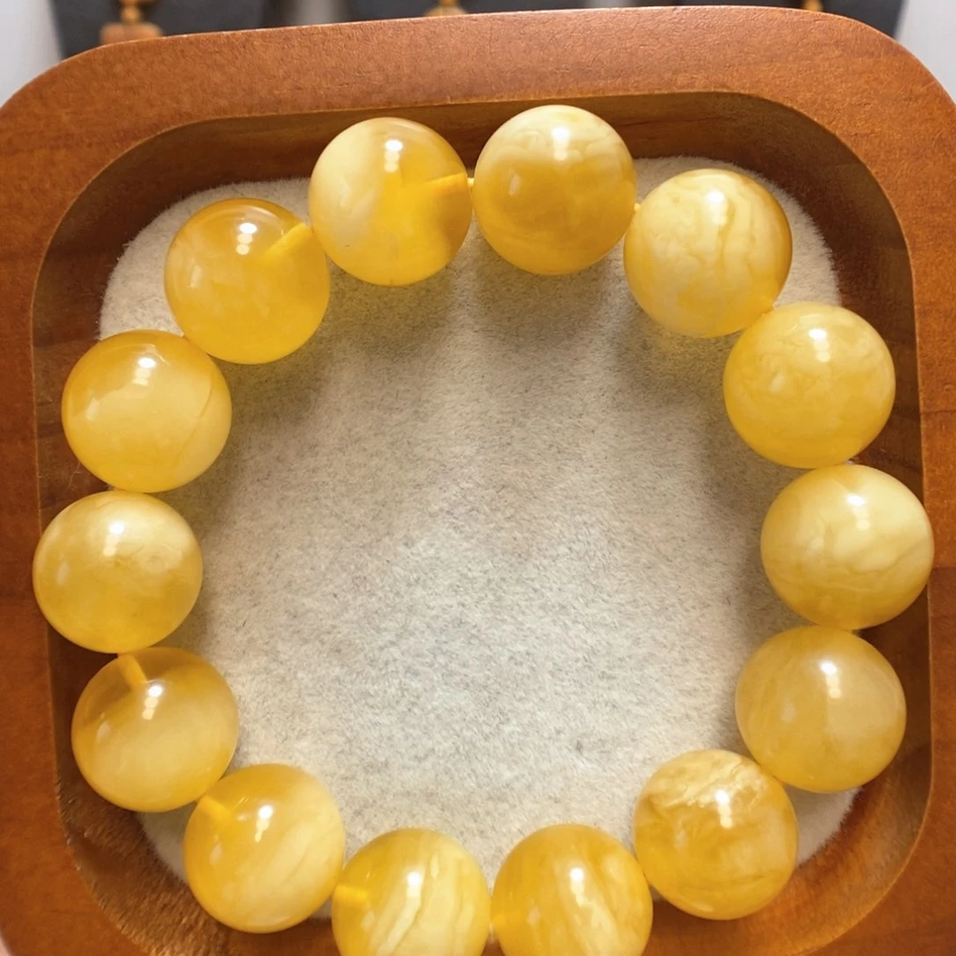 未镶嵌蜜蜡手串蜜蜡