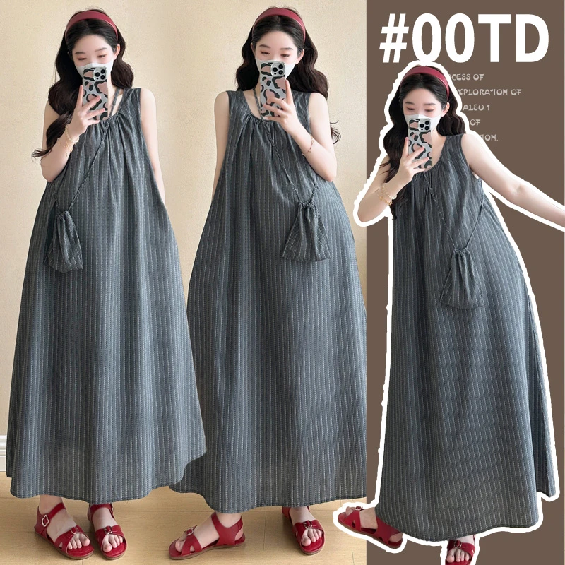 日本孕妇夏装2025新款套装孕妈高级穿搭连衣裙夏天孕期法式背心裙