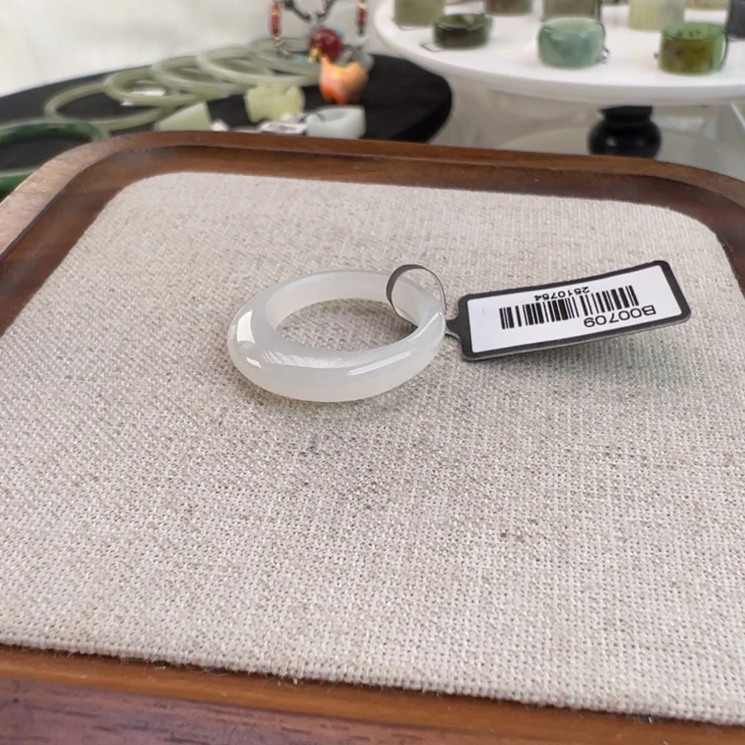 和田玉未镶嵌戒指w55冰白馒头17.2不退换