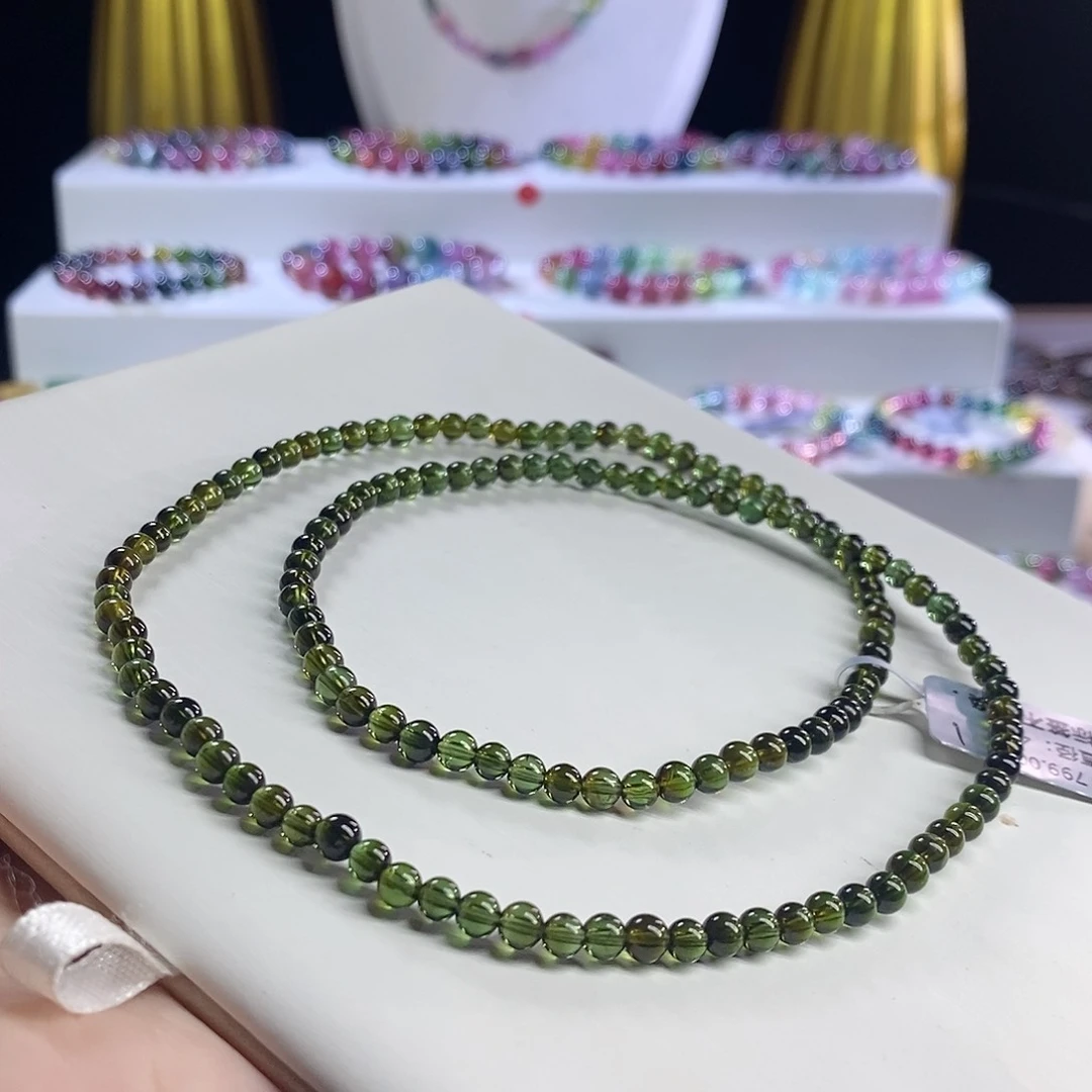 未镶嵌手链碧玺绿色三圈