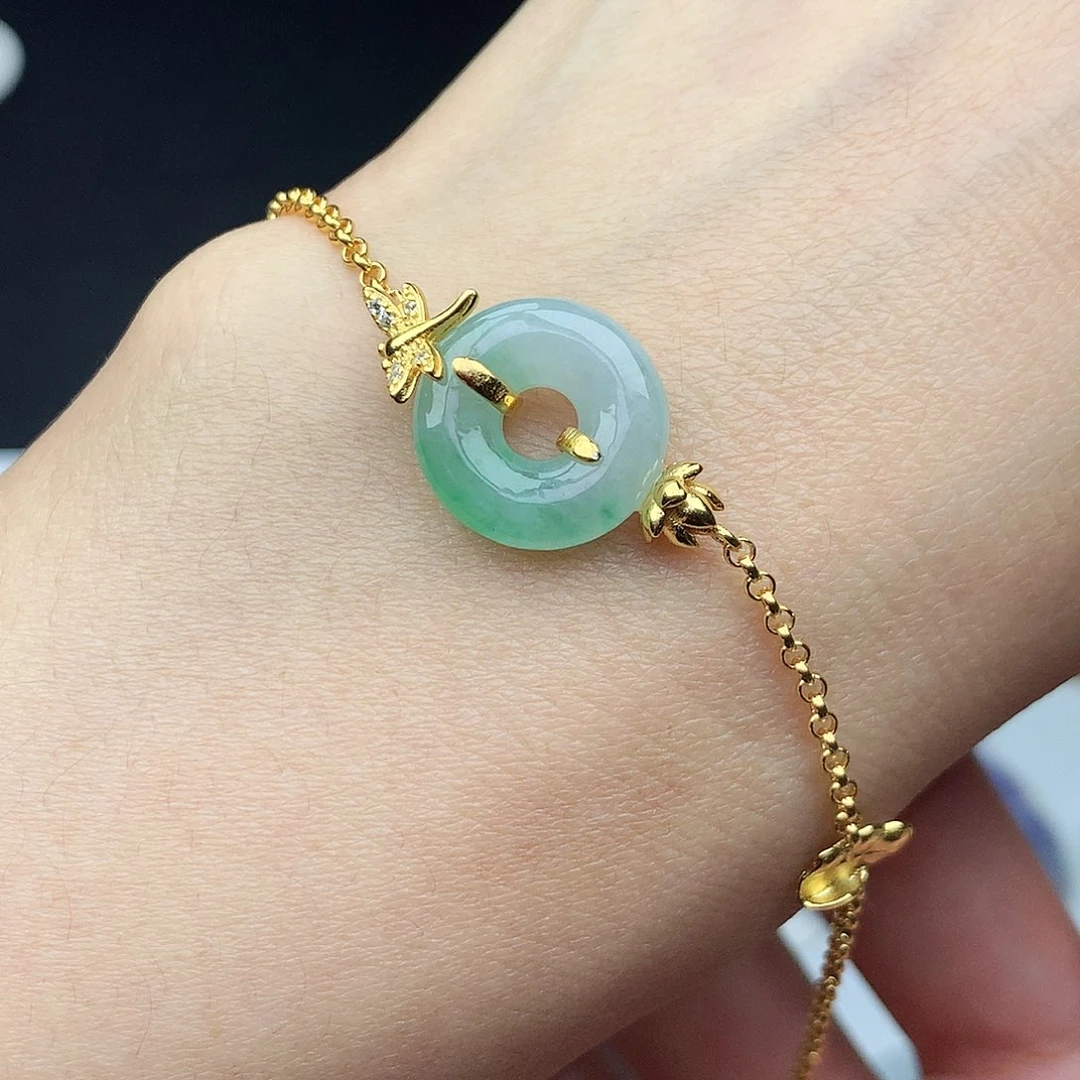 翡翠银S925镶嵌吊坠(不含链)