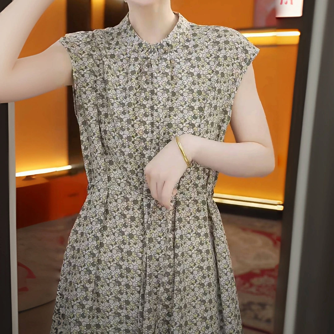 【送腰带】夏季新款设计师气质清凉透气遮肉宽松连衣裙YJ10173