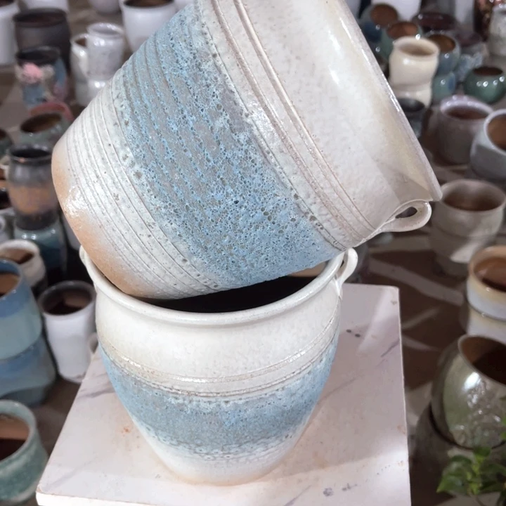 紫砂花盆口径18高度21两只正品