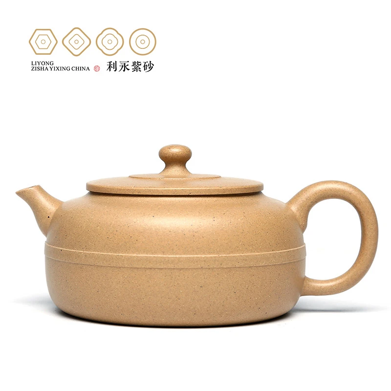 百年利永小品玉带圆珠壶原矿白段泥175CC宜兴紫砂