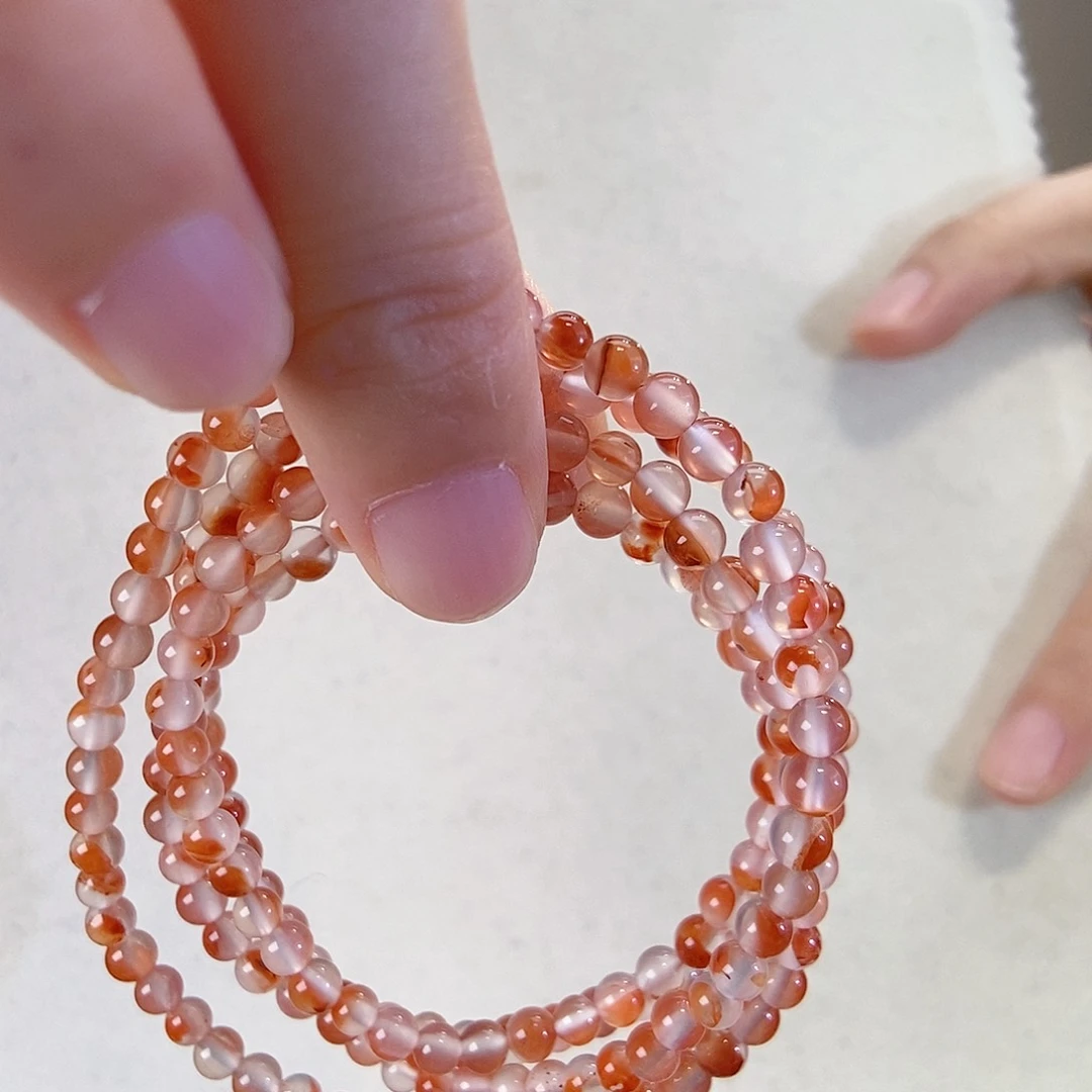 手链未镶嵌南红玛瑙多圈荔枝冻