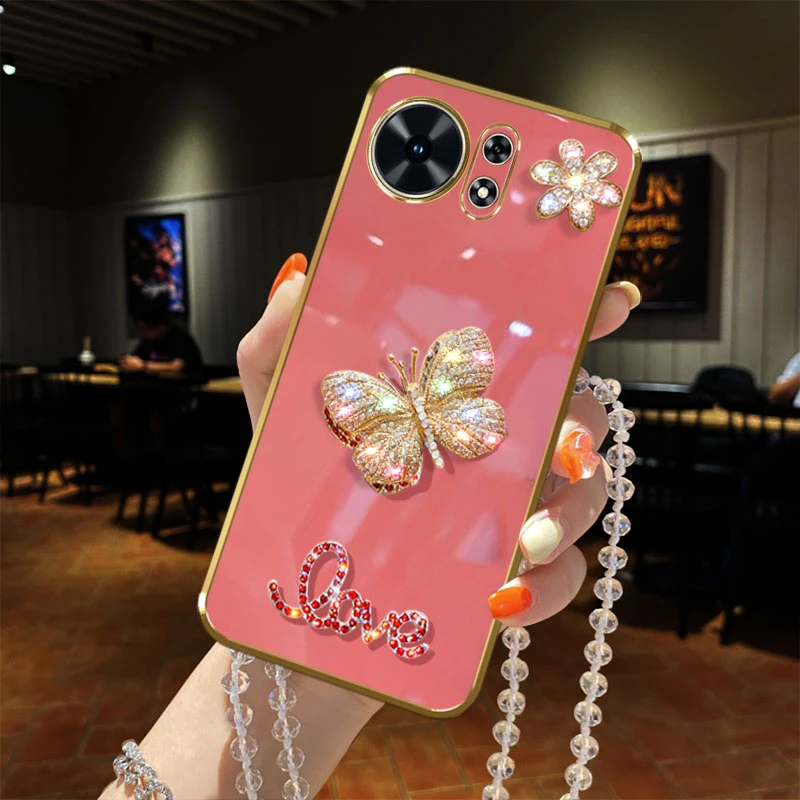 适用华为麦芒40手机壳TYH651M-02镶钻防摔套女款网红全包边蝴蝶新