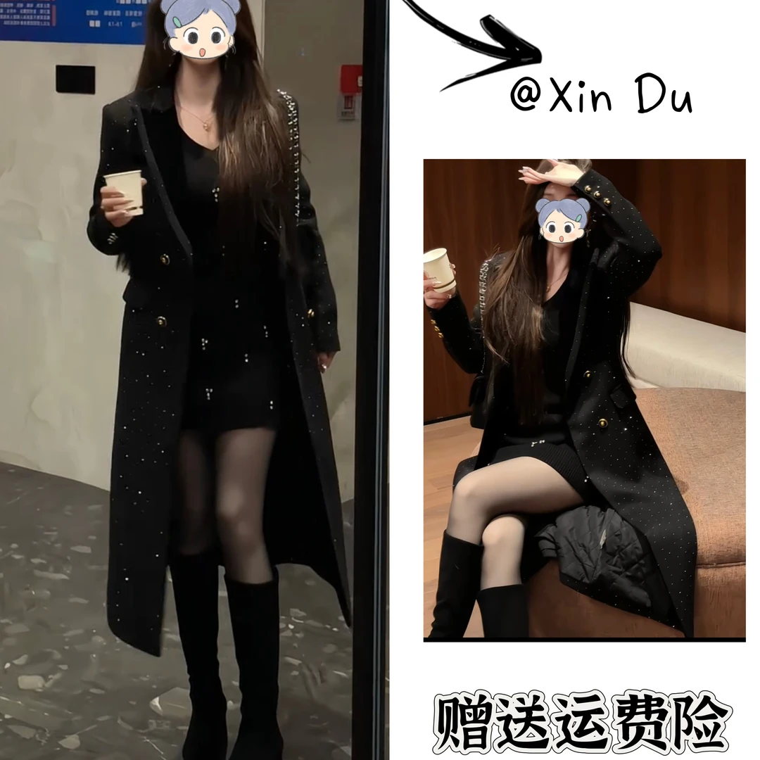 2025秋冬季新款时尚显瘦气质女士网红洋气风衣百搭款D24964