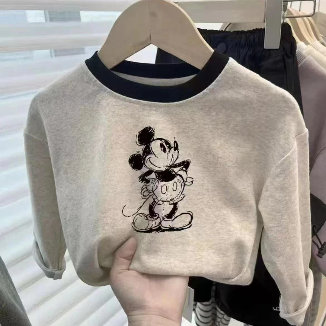 2025秋款长袖百搭常规A类圆领儿童印花T恤秋冬春日慢人风打底衣衫