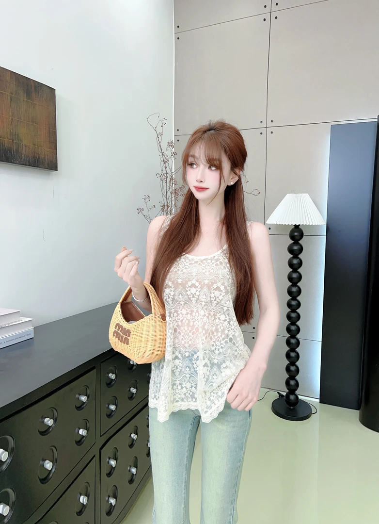 【左岸藤曼】法式复古蕾丝提花背心女通勤休闲百搭#8621