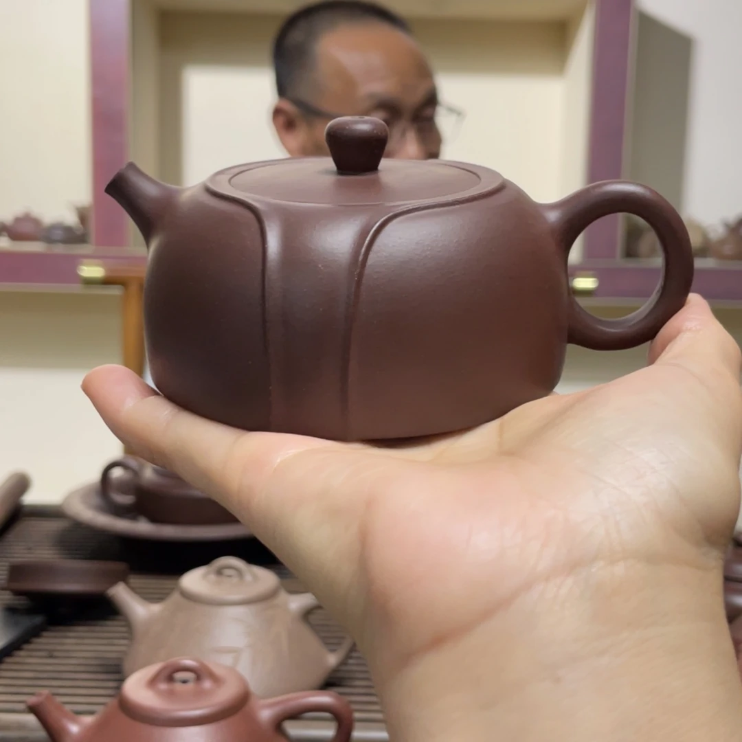茶壶紫砂紫泥玉带壶170CC