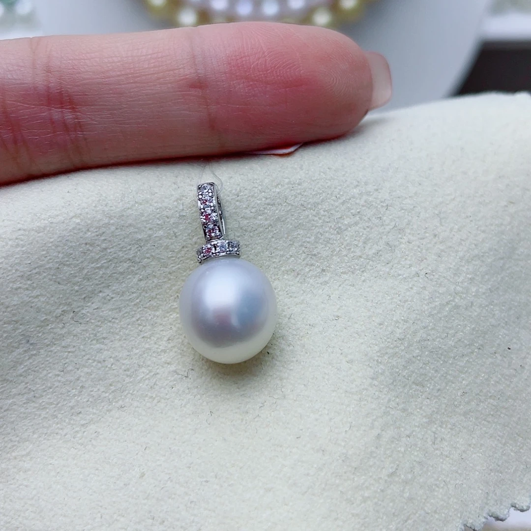 海水珍珠颈饰银S925镶嵌w34