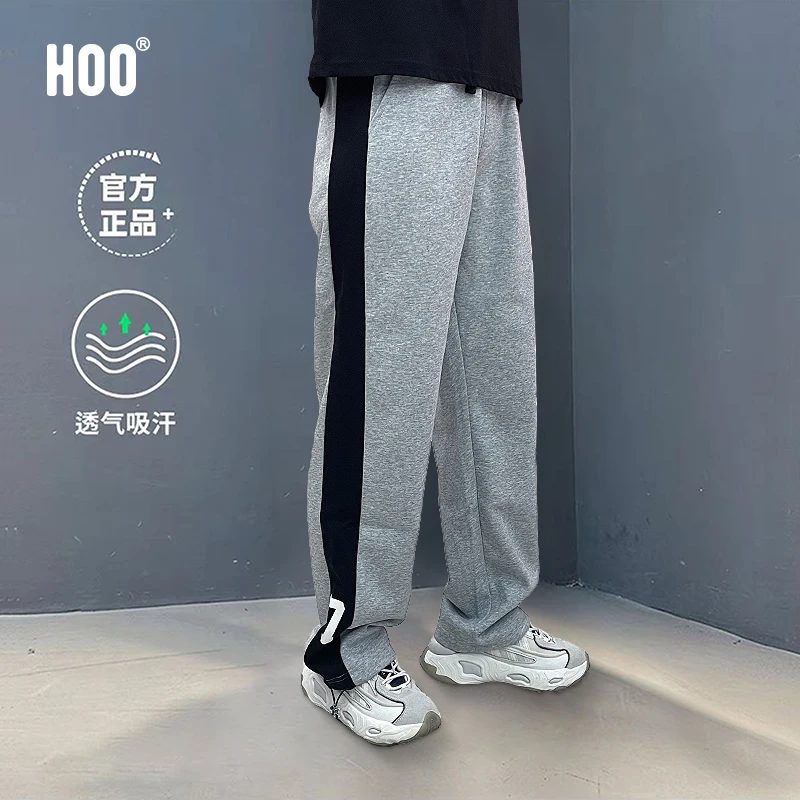 HOO中大男童秋季宽松百搭舒适长裤运动裤卫裤休闲裤潮直筒裤 4800