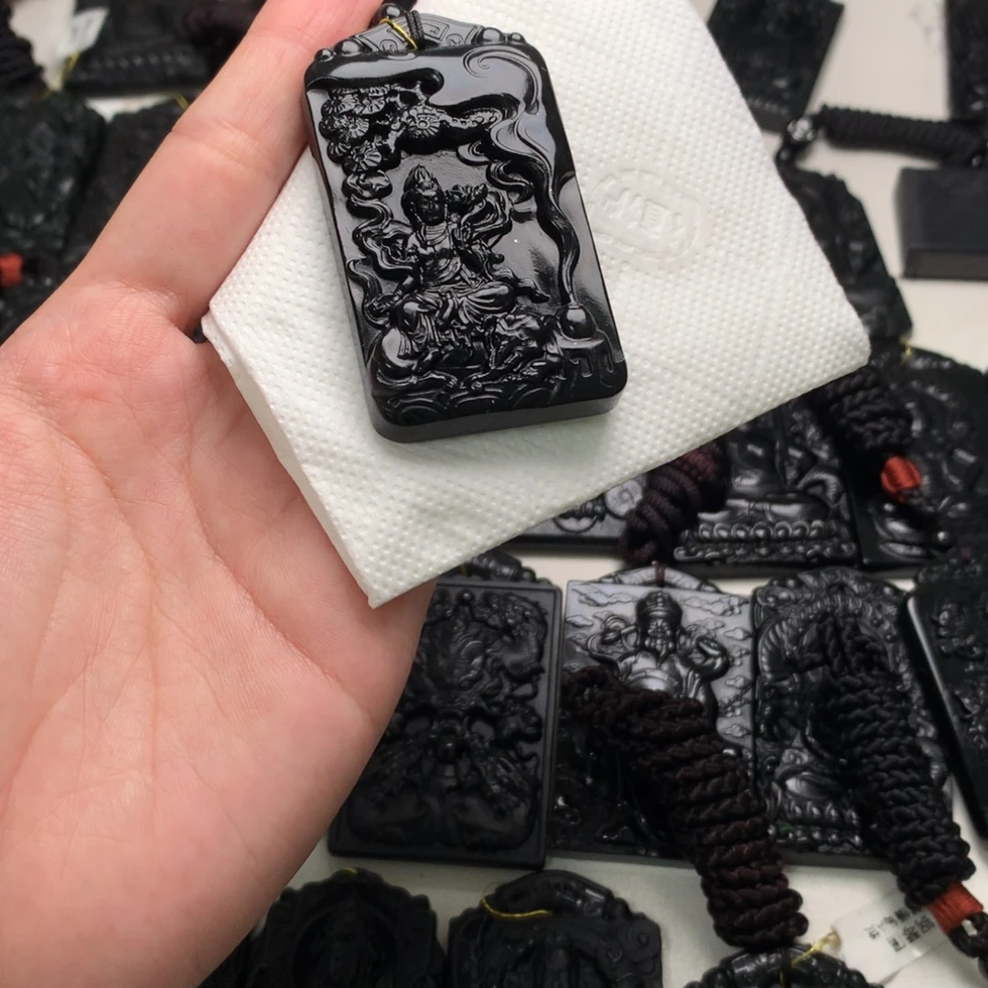 缘***空天然缅甸a货钢琴黑挂件