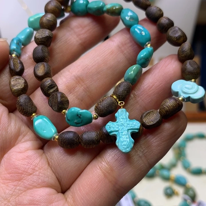 绿松石18K金镶嵌双圈