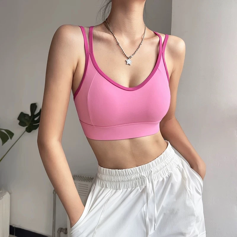 多巴胺运动内衣女高强防震训练跑步文胸健身美背透气瑜伽背心时尚